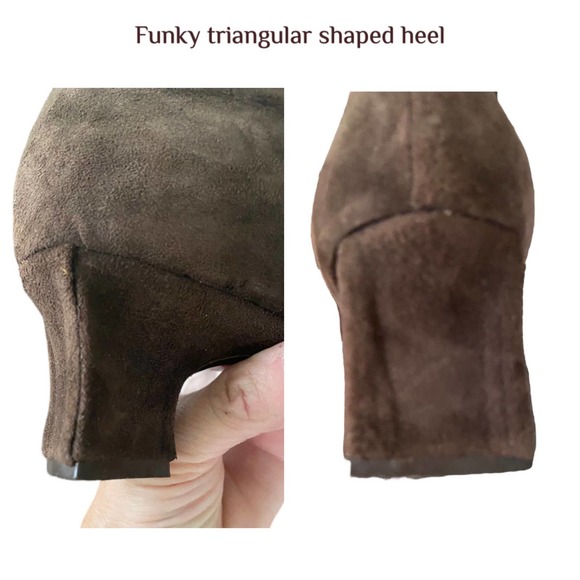 Vintage Multicolor suede Philippe Model Triangle Heeled Oxfords Size 37.5 - Picture 6 of 7